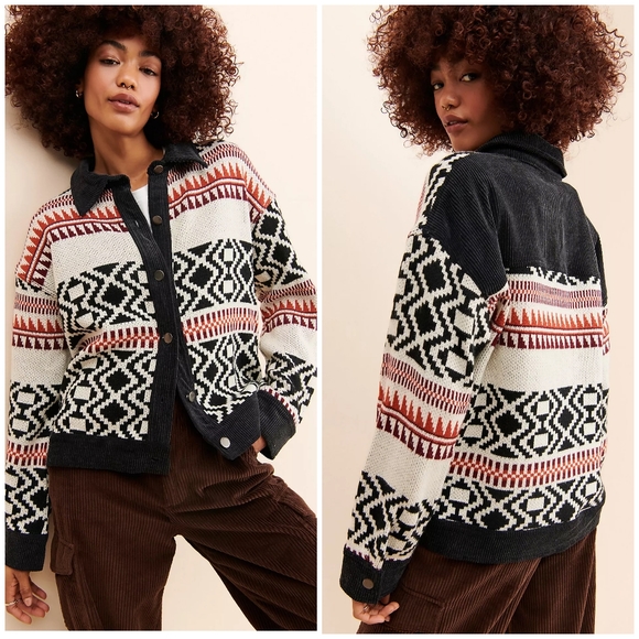 Fate Jackets & Blazers - FATE Anthropologie Geometric Knit Jacket